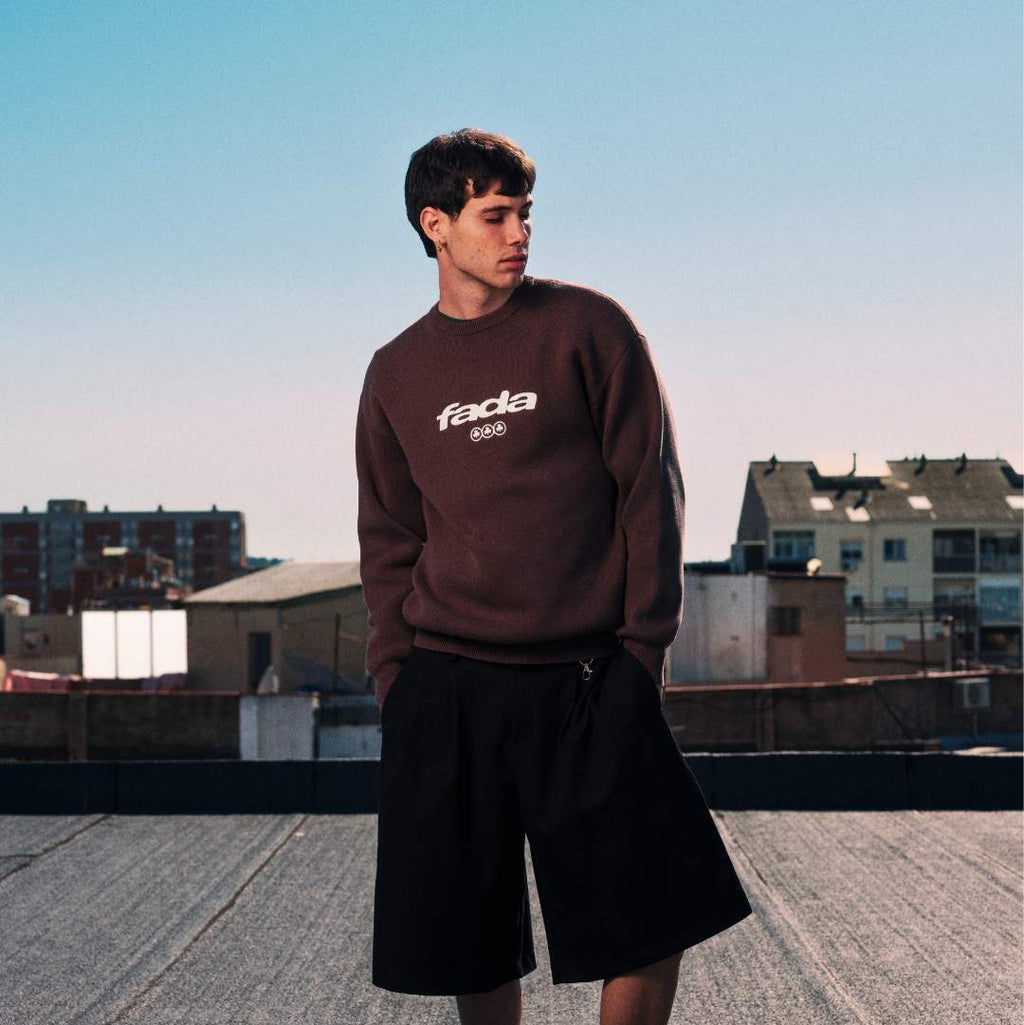 Brown Jacquard Knit