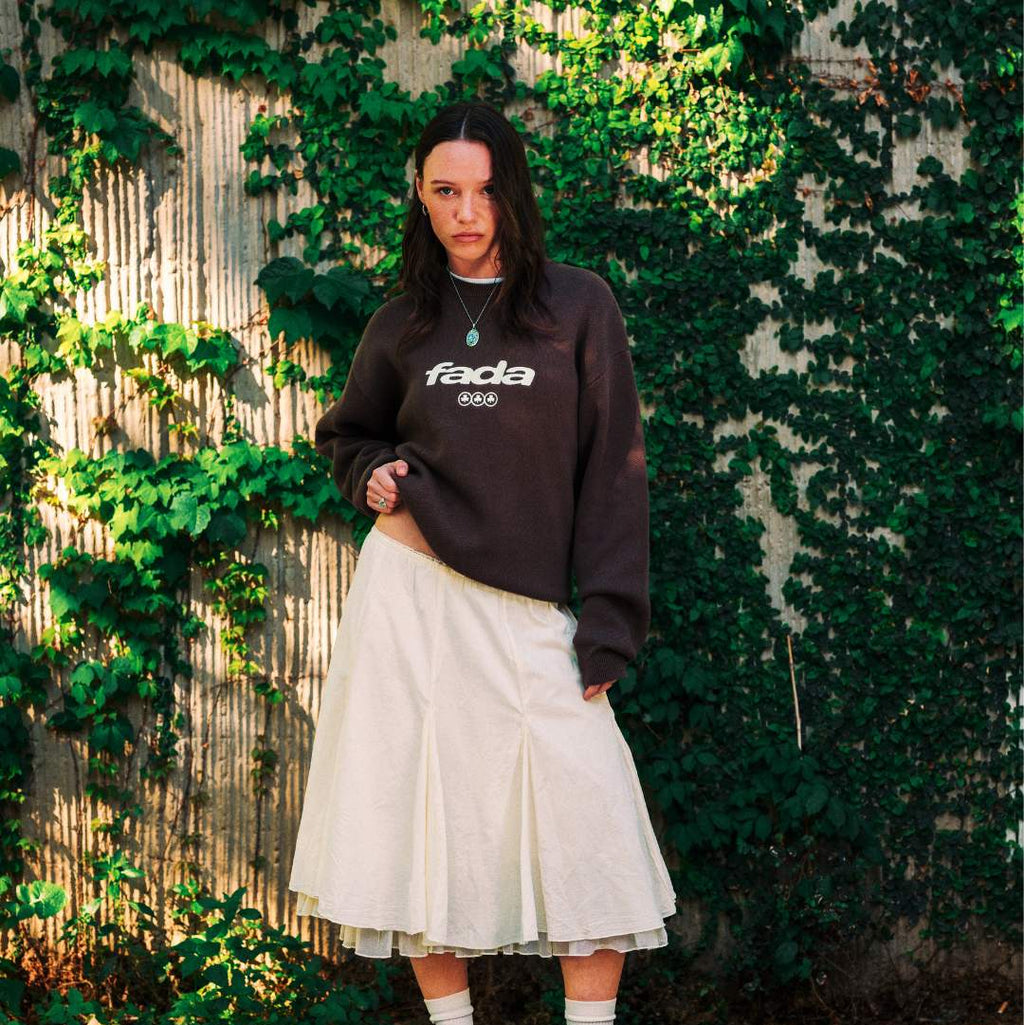 Brown Jacquard Knit