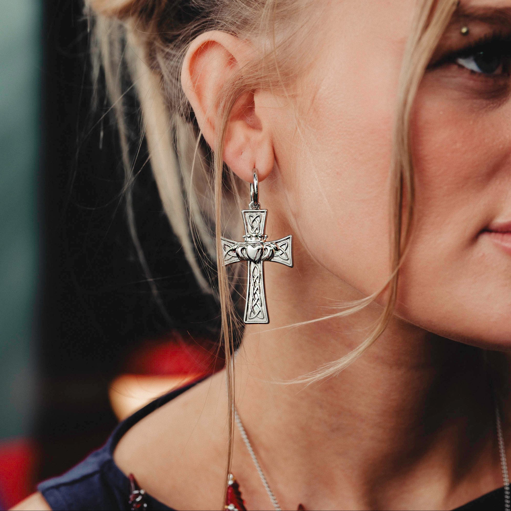 Cross Claddagh Earrings