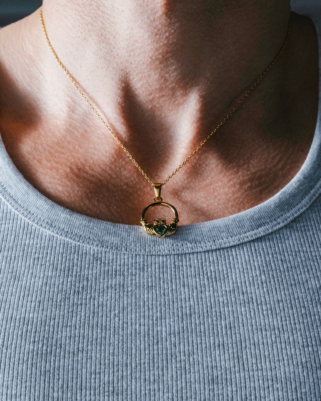 Emerald Claddagh Necklace