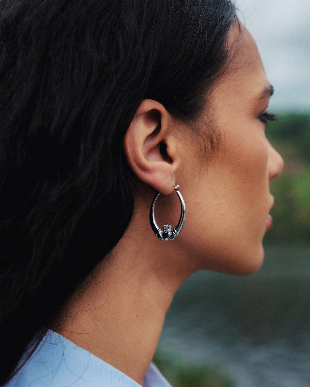 Claddagh Hoop Earrings