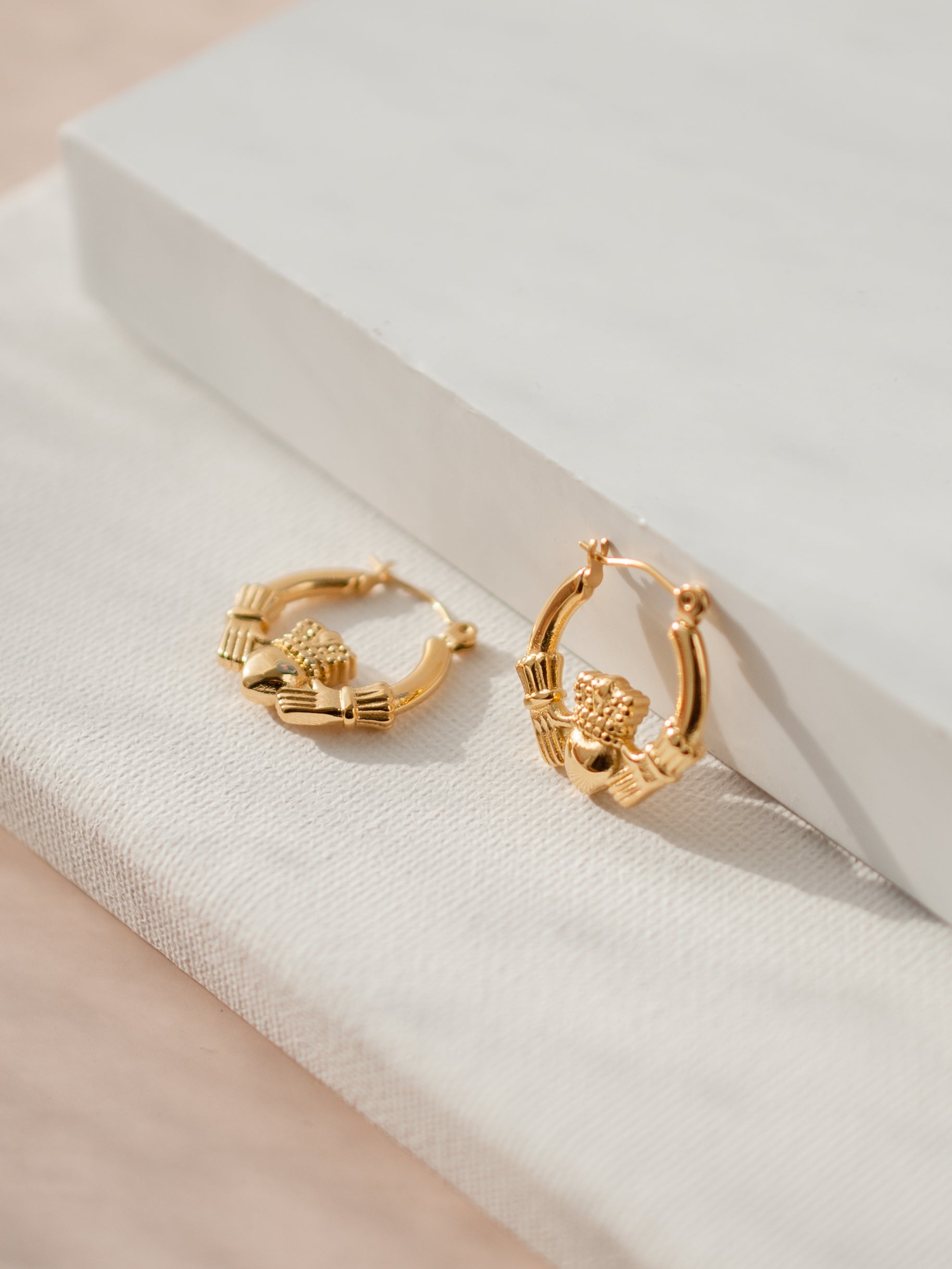 Gold Claddagh Earrings