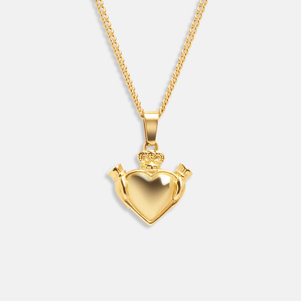 Chunky Heart Claddagh Necklace
