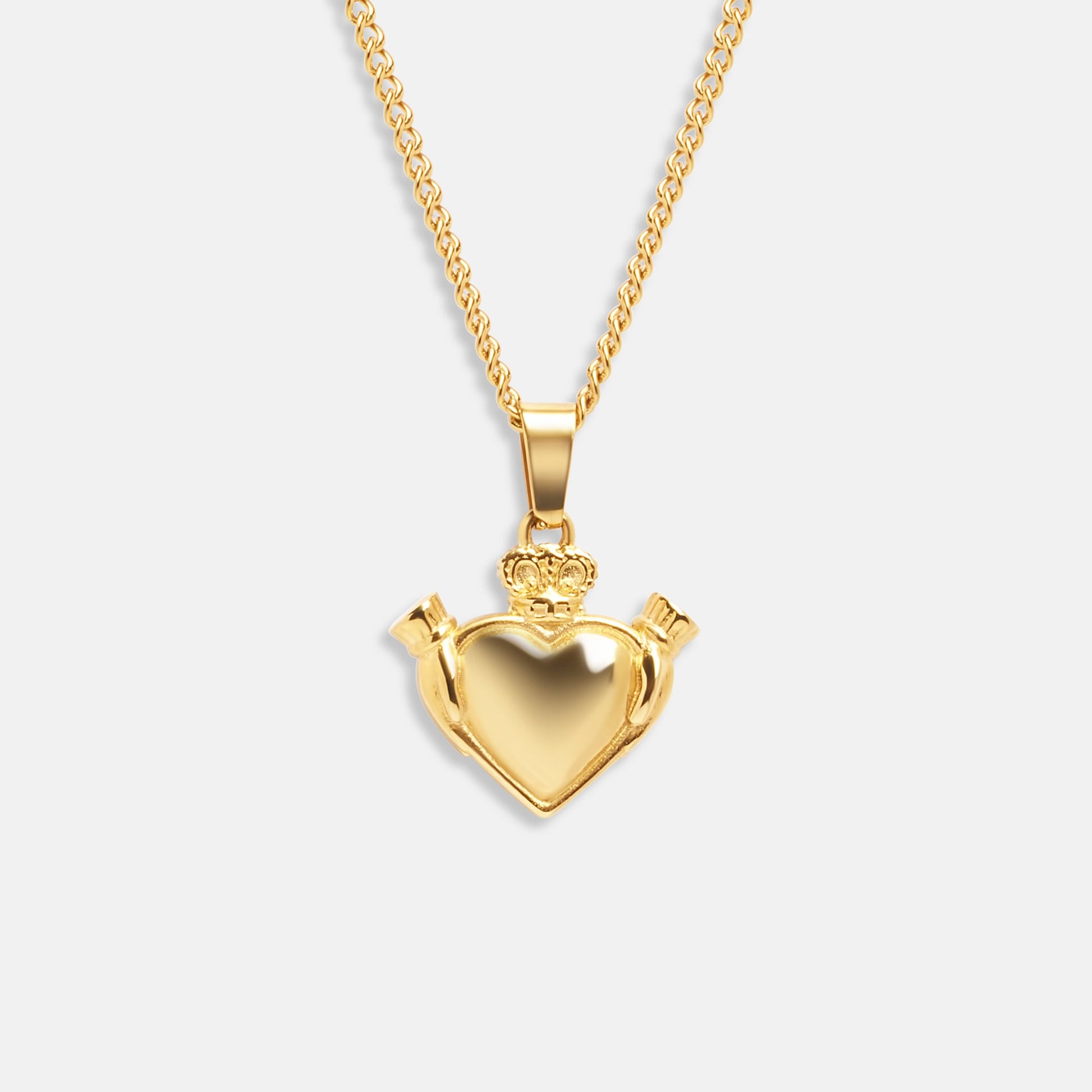 Chunky Heart Claddagh Necklace