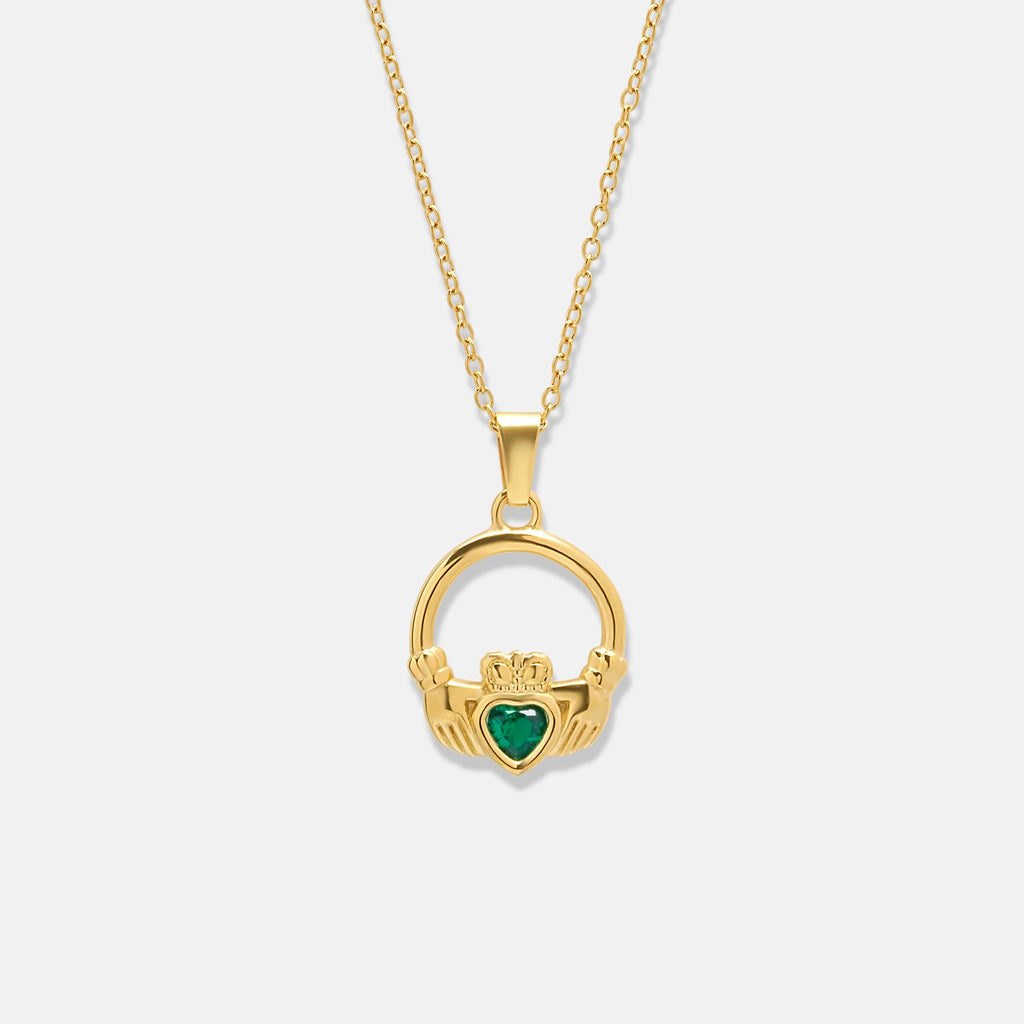 Emerald Claddagh Necklace