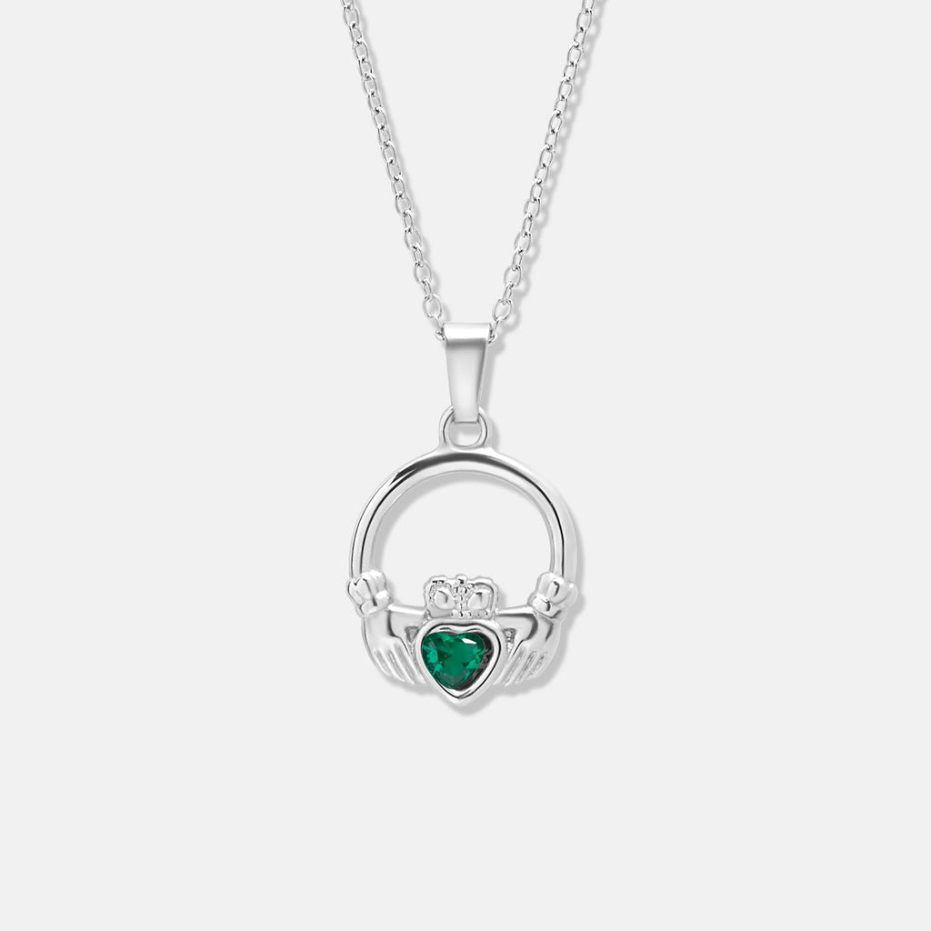 Emerald Claddagh Necklace