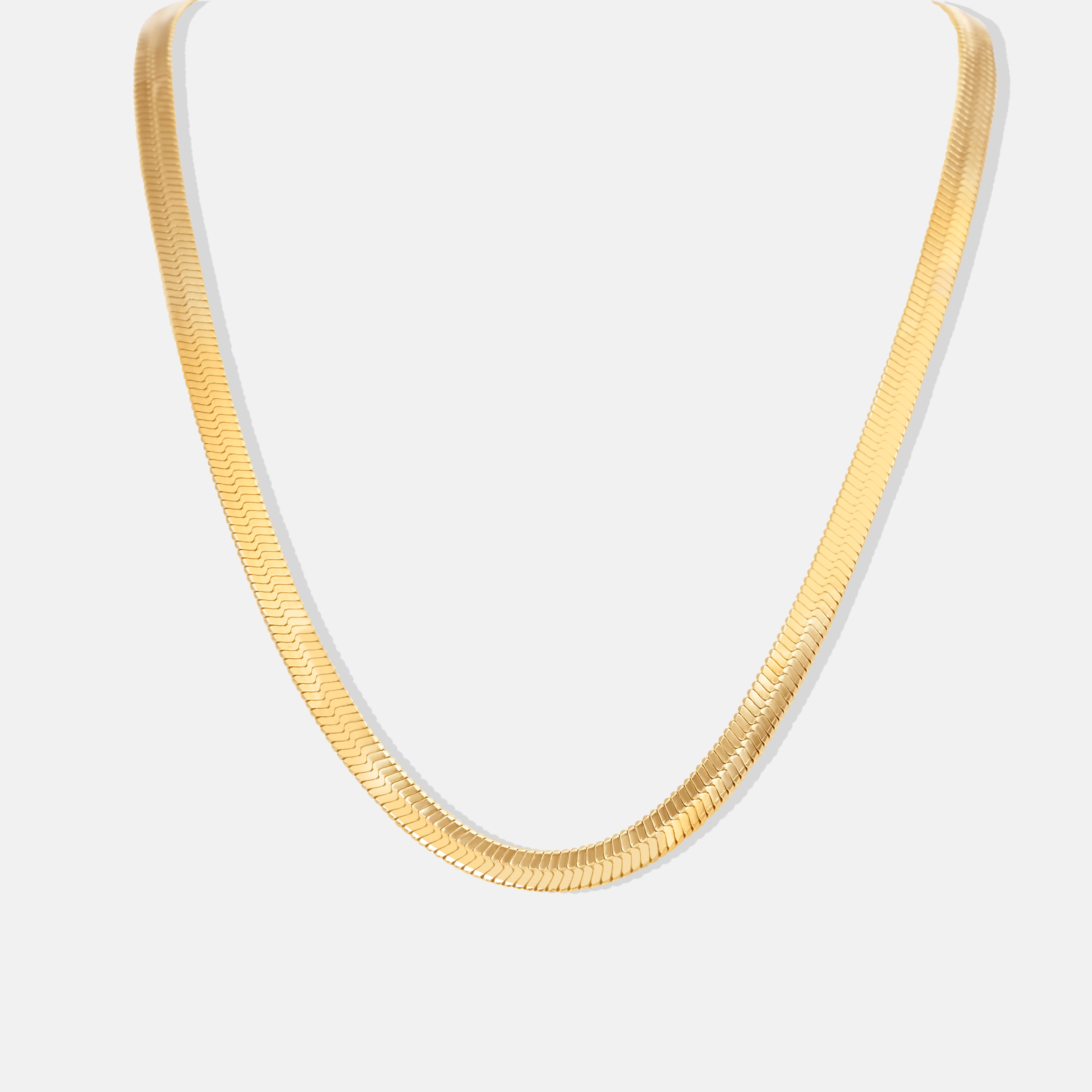 Gold Herringbone Necklace
