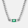 Silver Emerald Necklace