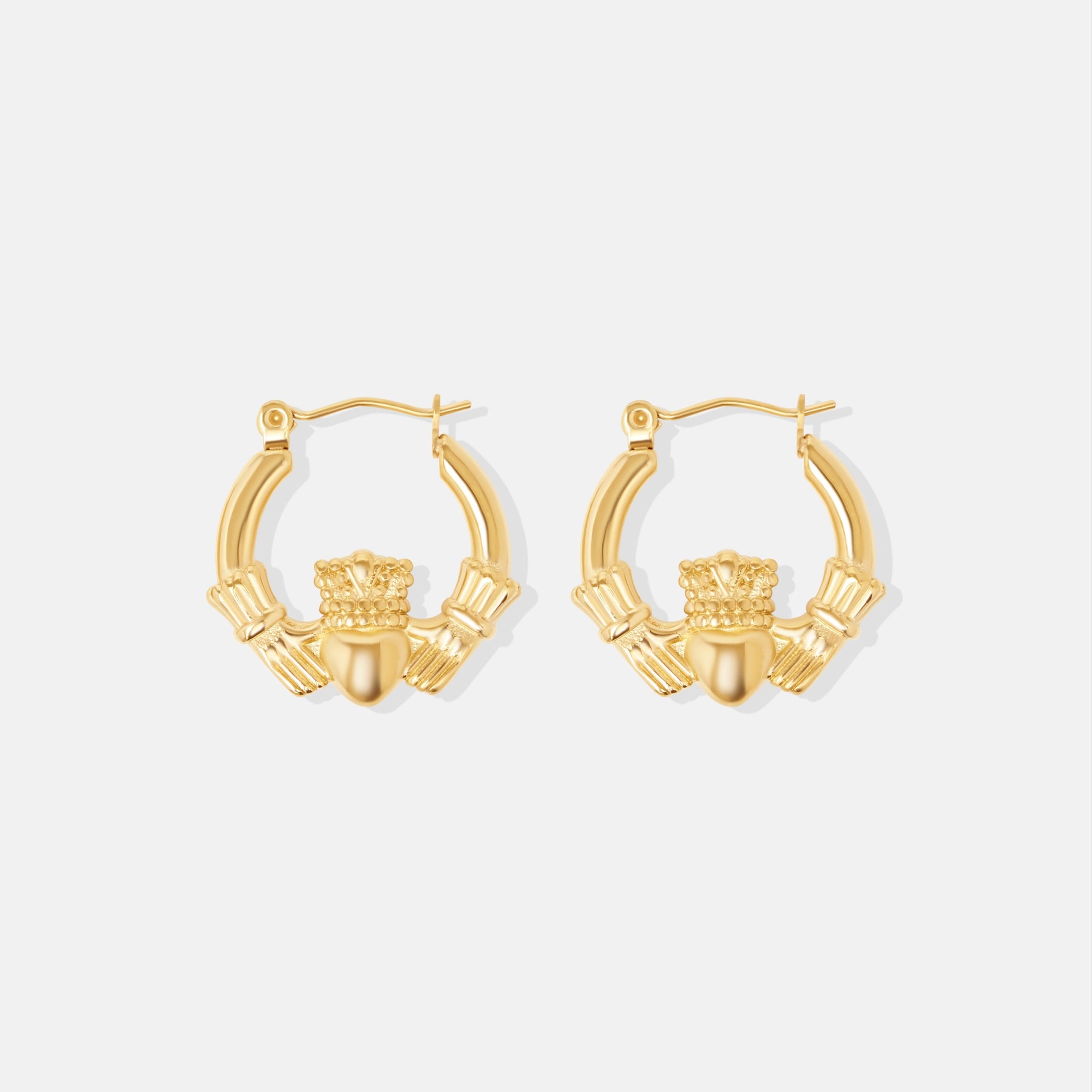 Carissima Orecchini Claddagh In Oro Giallo 9 Carati (375) – Gioielli Etici In Confezione Regalo