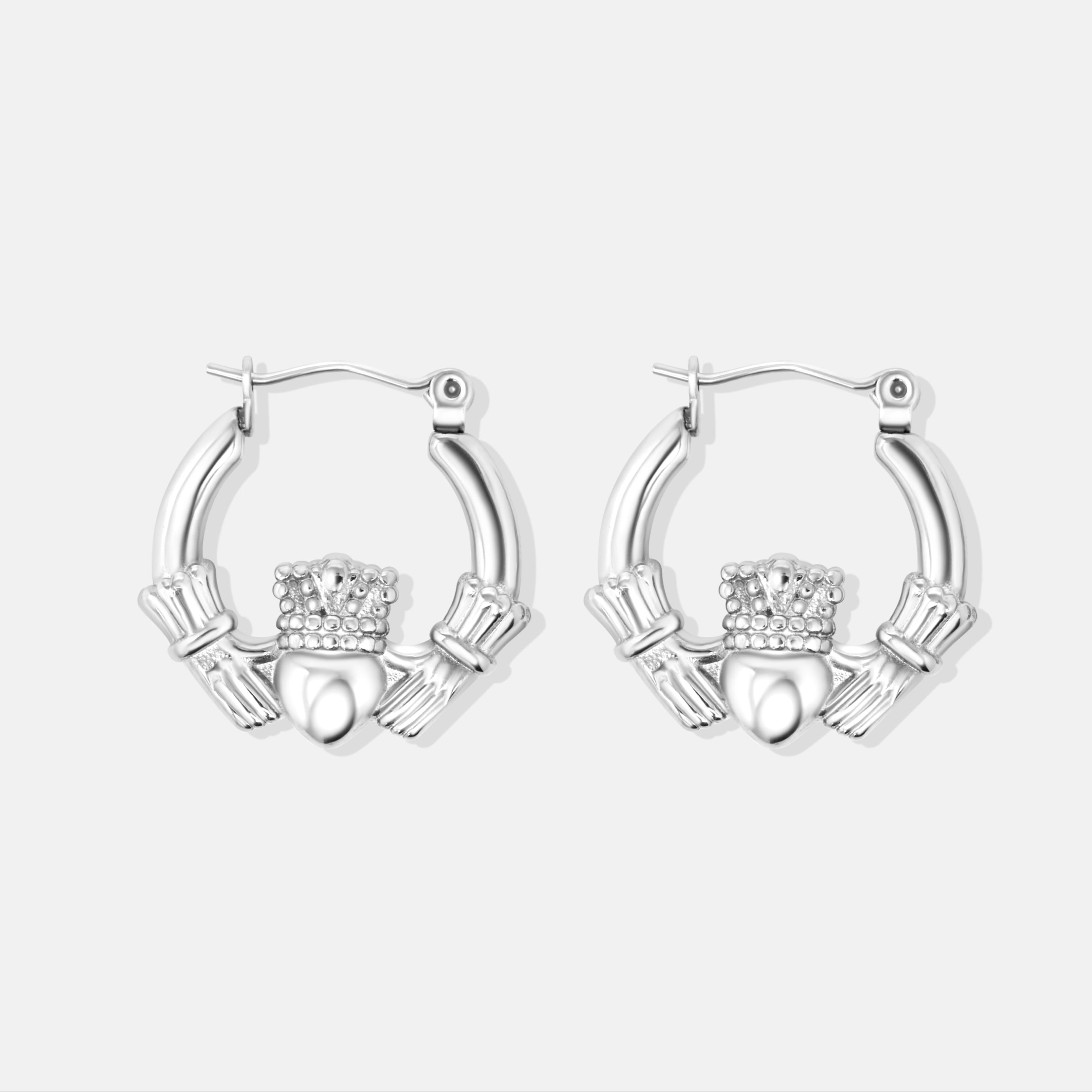 Silver Claddagh Earrings